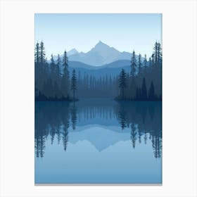 Lake With Trees And Mountains Canvas Print