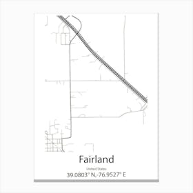 Fairland,United States Minimalist Map Canvas Print