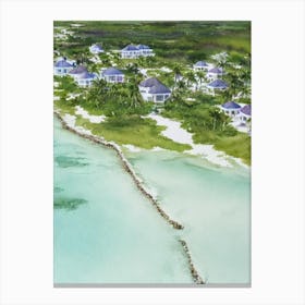 Bimini Bahamas Watercolour Tropical Destination Canvas Print
