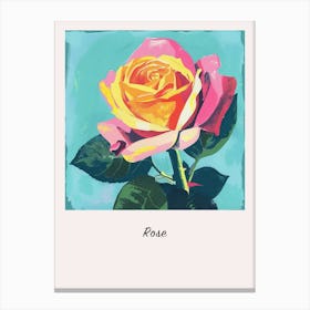Rose 6 Square Flower Illustration Poster Canvas Print