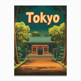 Aihrgdesign A Retro Travel Poster For Tokyo Canvas Print