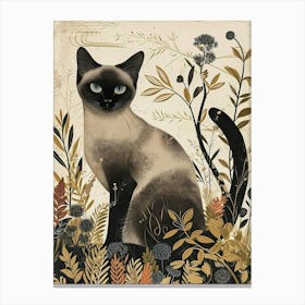 Siamese Cat Japanese Illustration 1 Canvas Print