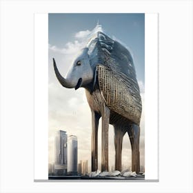 Elephant In The City Canvas Print