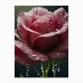 Raindrops On A Rose Canvas Print