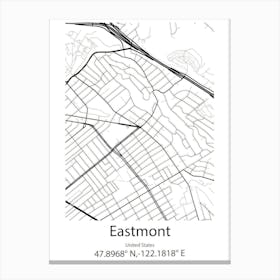 Eastmont,United States Minimalist Map Canvas Print