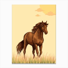 Horse In The Grass Canvas Print