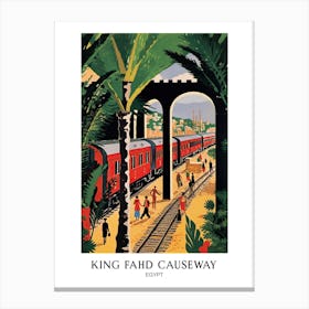 El Ferdan Railway Bridge Egypt Colourful 4 Travel Poster Canvas Print