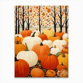 Pumpkin Patch Illustration 4 Canvas Print