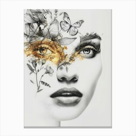 Gold And Butterflies Canvas Print Canvas Print