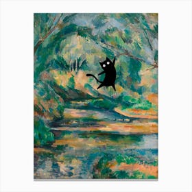 Cats In Famous Gardens The Brook Paul Cezanne Canvas Print