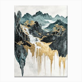 Alps In Gold Dreamlike Elegance Canvas Print