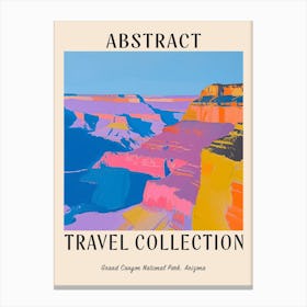 Abstract Travel Collection Poster Grand Canyon National Park Arizona 2 Canvas Print