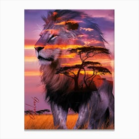 Sunset Lion Canvas Print