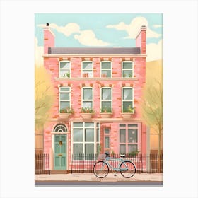 Illustration Of A Pink House Canvas Print