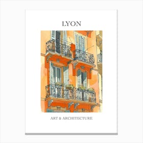 Lyon Travel And Architecture Poster 4 Canvas Print
