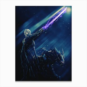 Light Of Heroes ― Raiden And Blade Wolf Metal (Metal Gear Rising Revengeance) Light Heroes Canvas Print