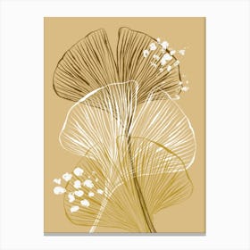 Beige Gingko Biloba Canvas Print