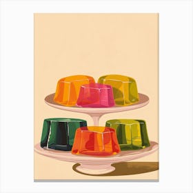 Stacked Colourful Jelly Beige Illustration 1 Canvas Print