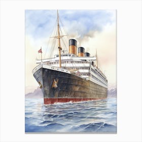 Titanic Ship In Icebergs4 Canvas Print
