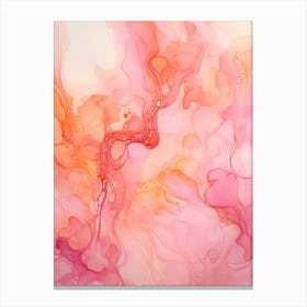 Pink And Orange Flow Asbtract Painting 3 Canvas Print