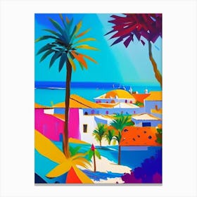 Aruba Colourful Painting Tropical Destination Canvas Print