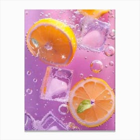 Ice Cubes In Water Canvas Print