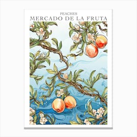 Mercado De La Fruta Peaches Illustration 3 Poster Canvas Print