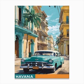 Havana travel poster wall art print Canvas Print