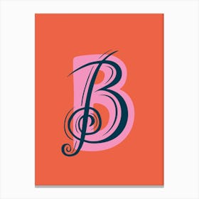 Letter B Typographic Canvas Print