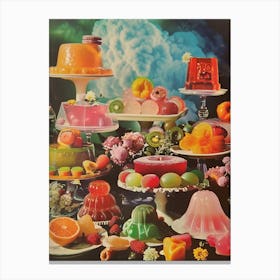 Jelly Dessert Platter Retro Collage Canvas Print