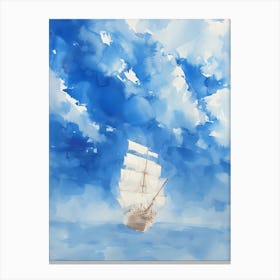 Watercolor Of A Sailing Ship Canvas Print