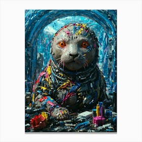 Seal In A Tunnel Canvas Print