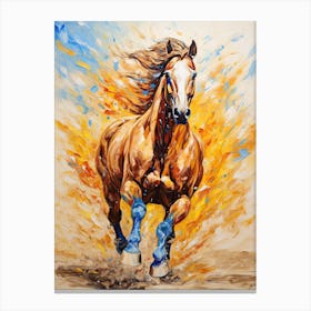 Horse Running Expressionist Painting 2 Canvas Print