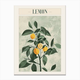 Lemon Tree Minimal Japandi Illustration 1 Poster Canvas Print