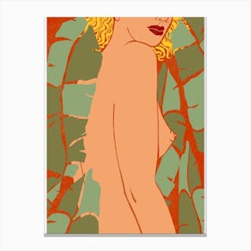 Banana Leaf Girl Canvas Print