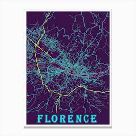 Florence Map Poster 1 Canvas Print