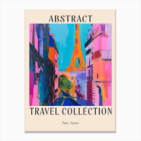 Abstract Travel Collection Poster Paris France 7 Canvas Print