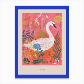 Spring Birds Poster Swan 1 Canvas Print