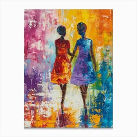 Two Women Walking 6 Canvas Print