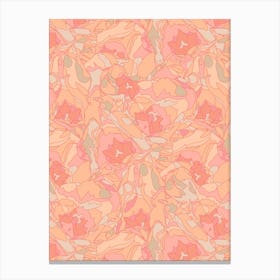 TULIP DREAMS Abstract Retro Floral in Orange Blush Peach Fuzz Canvas Print