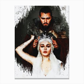 Jon Snow & Daenerys Game Of Thrones Potrait Canvas Print