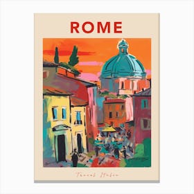 Rome Italia Travel Poster Canvas Print