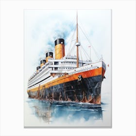 Titanic Ship Sketch Illustration 1 Canvas Print