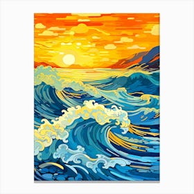 Sunset On The Ocean Canvas Print