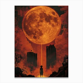 Moon And The City Canvas Print