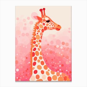 Pink Dotwork Giraffe 4 Canvas Print