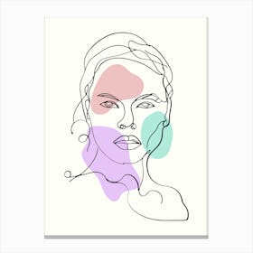 Portrait Of A Woman Hand Drawing Line Art 3 Canvas Print