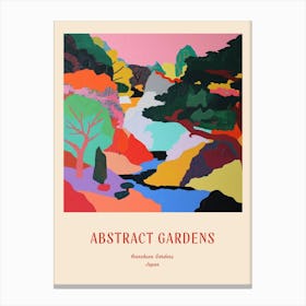 Colourful Gardens Kenrokuen Gardens Japan 2 Red Poster Canvas Print