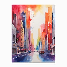 New York City Watercolor Painting Canvas Print
