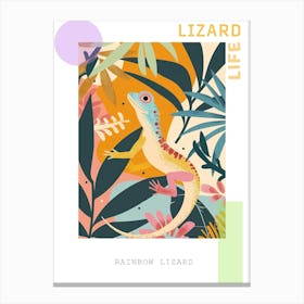Colourful Rainbow Lizard Modern Abstract Illustration 4 Poster Canvas Print